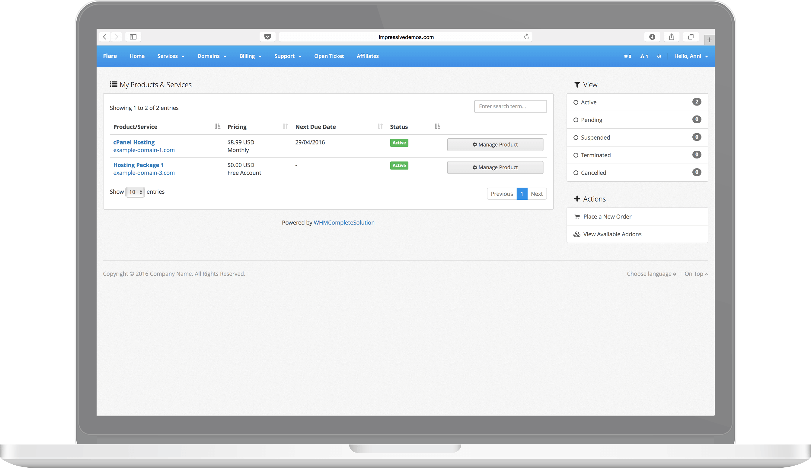 Flare Theme Preview