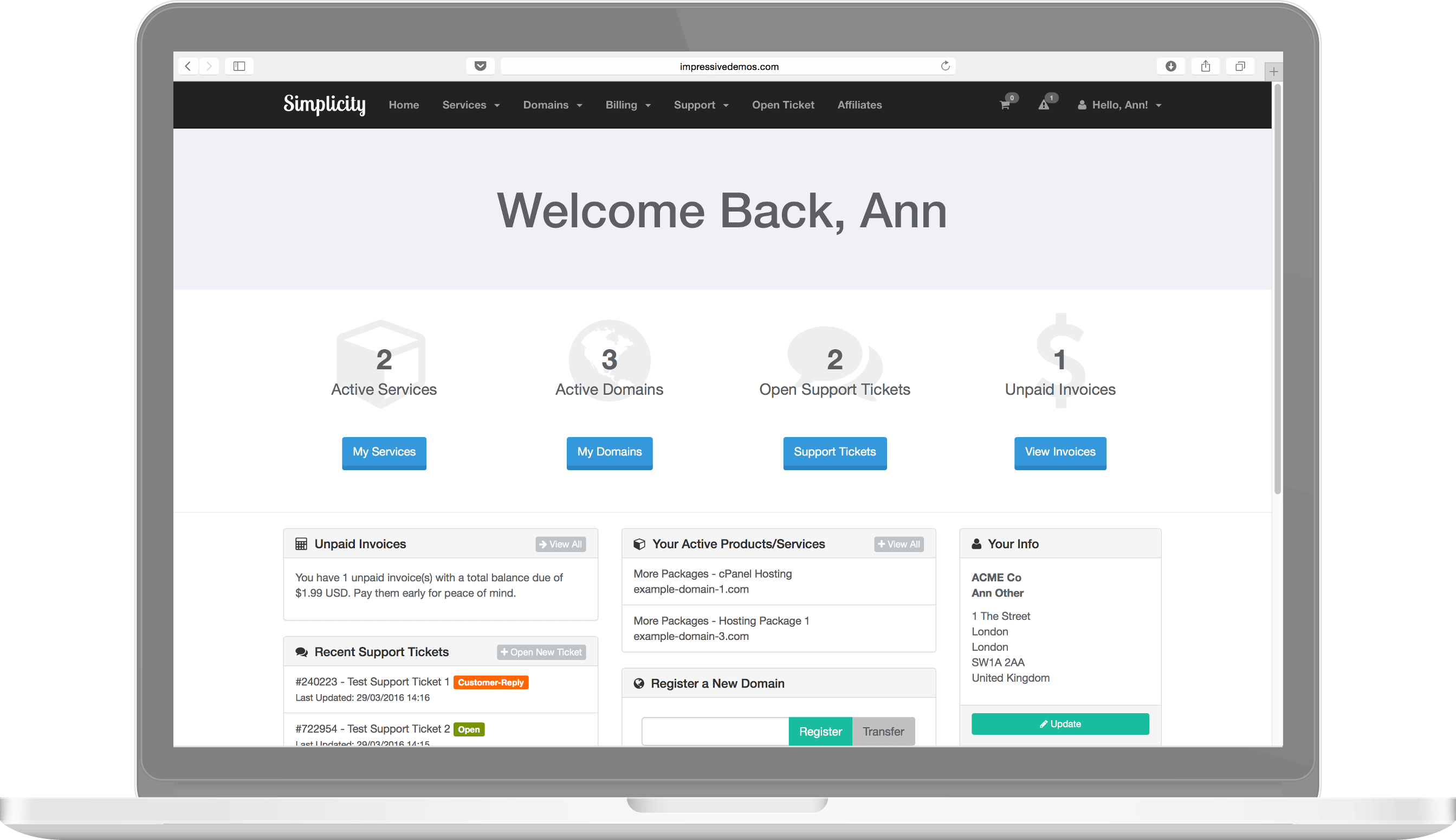 Simplicity Theme Preview