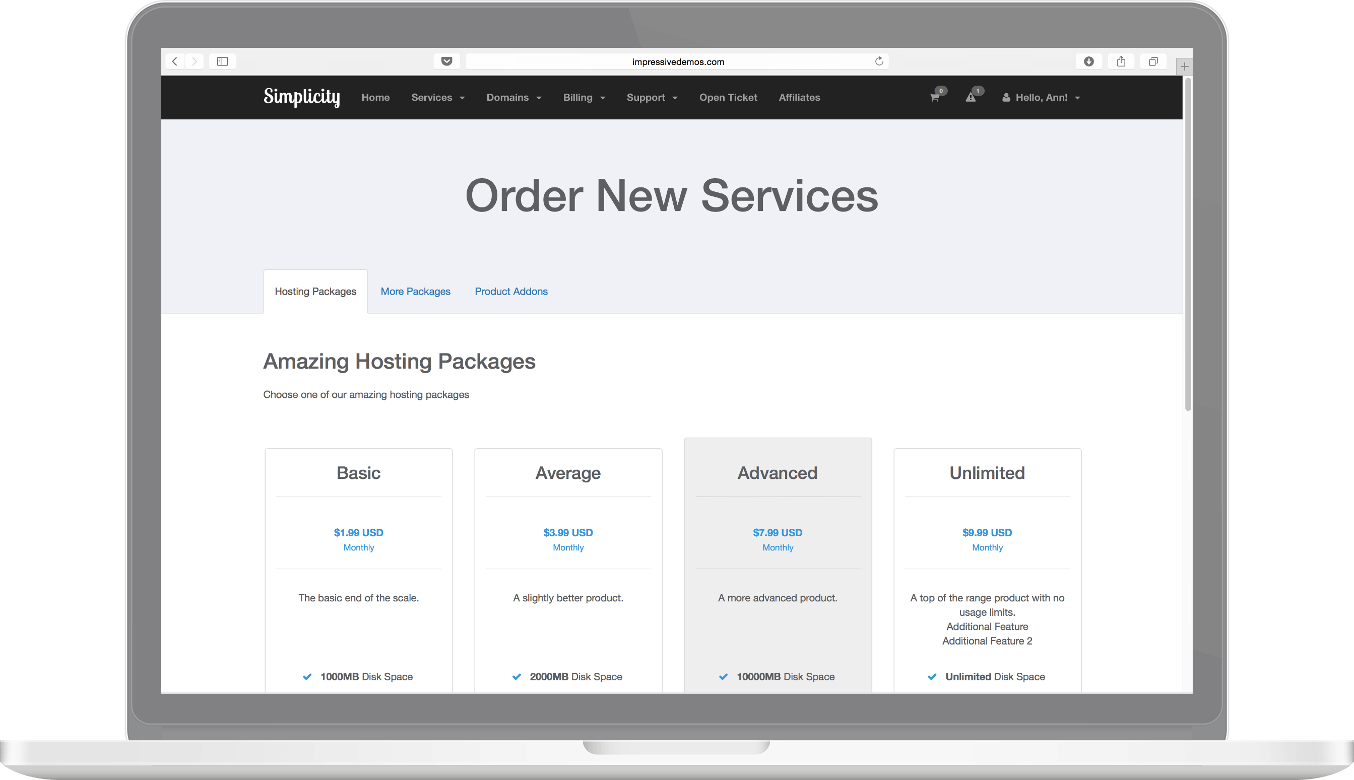 Simplicity Theme Preview