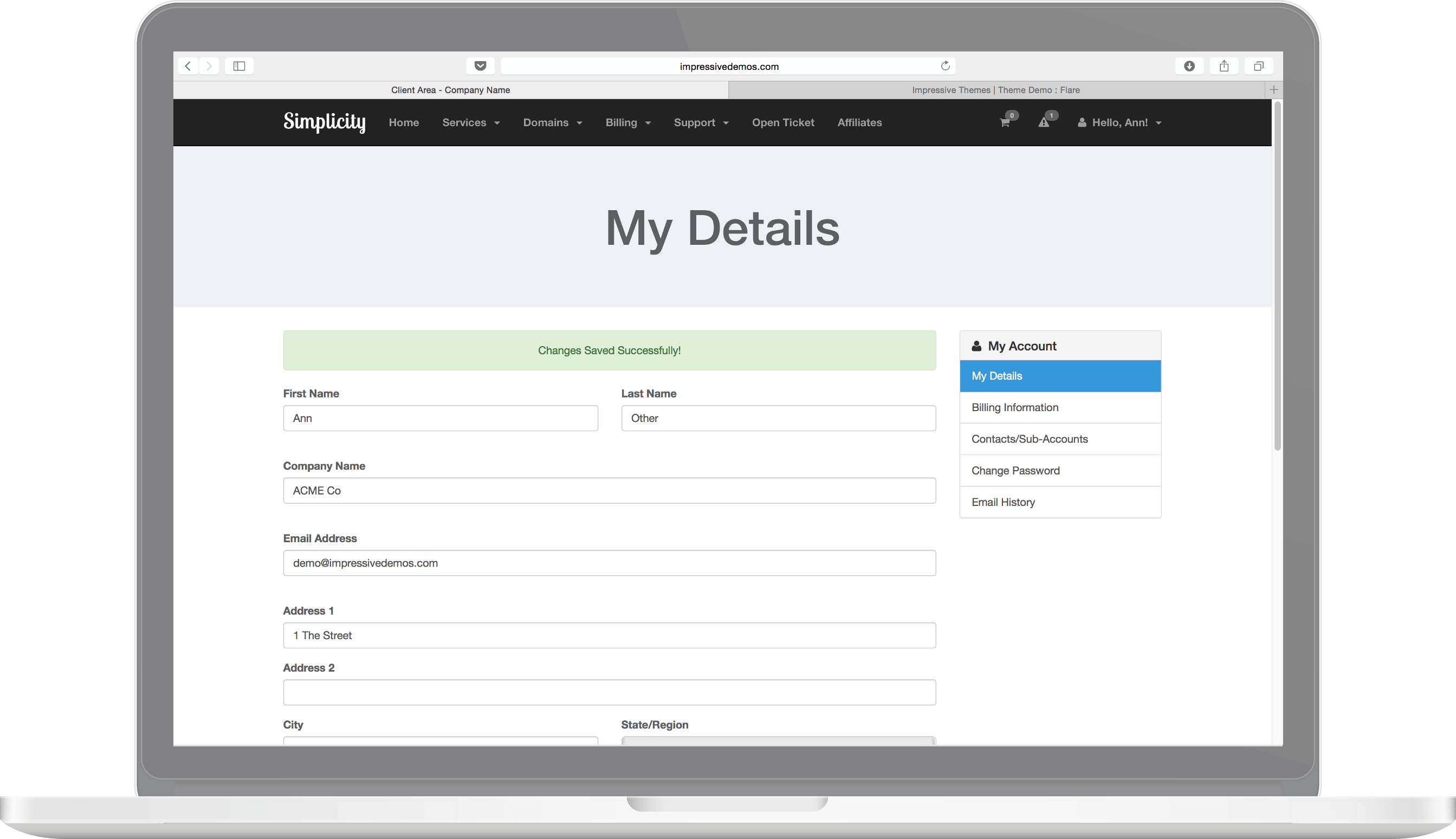 Simplicity Theme Preview