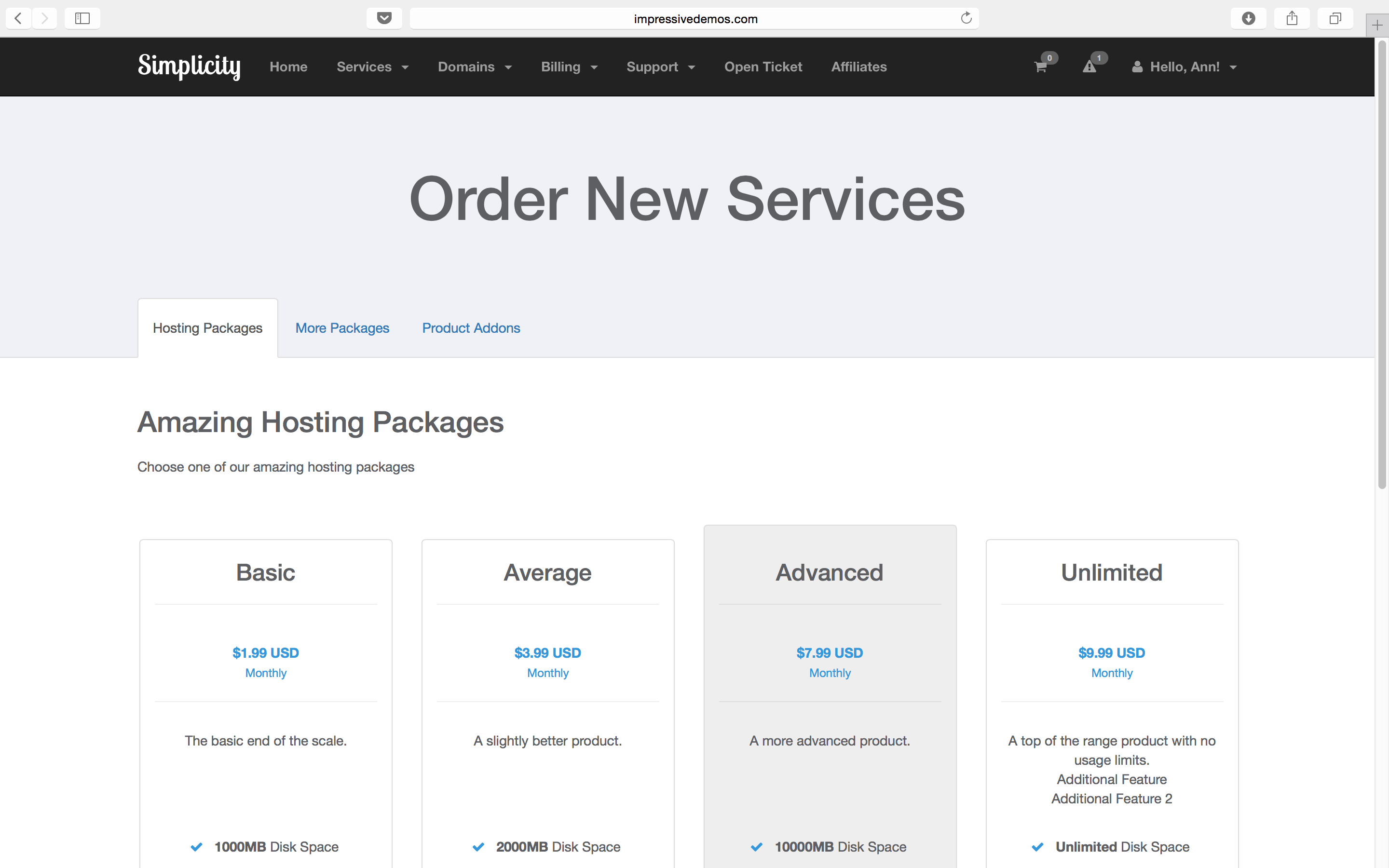 Simplicity Theme Preview