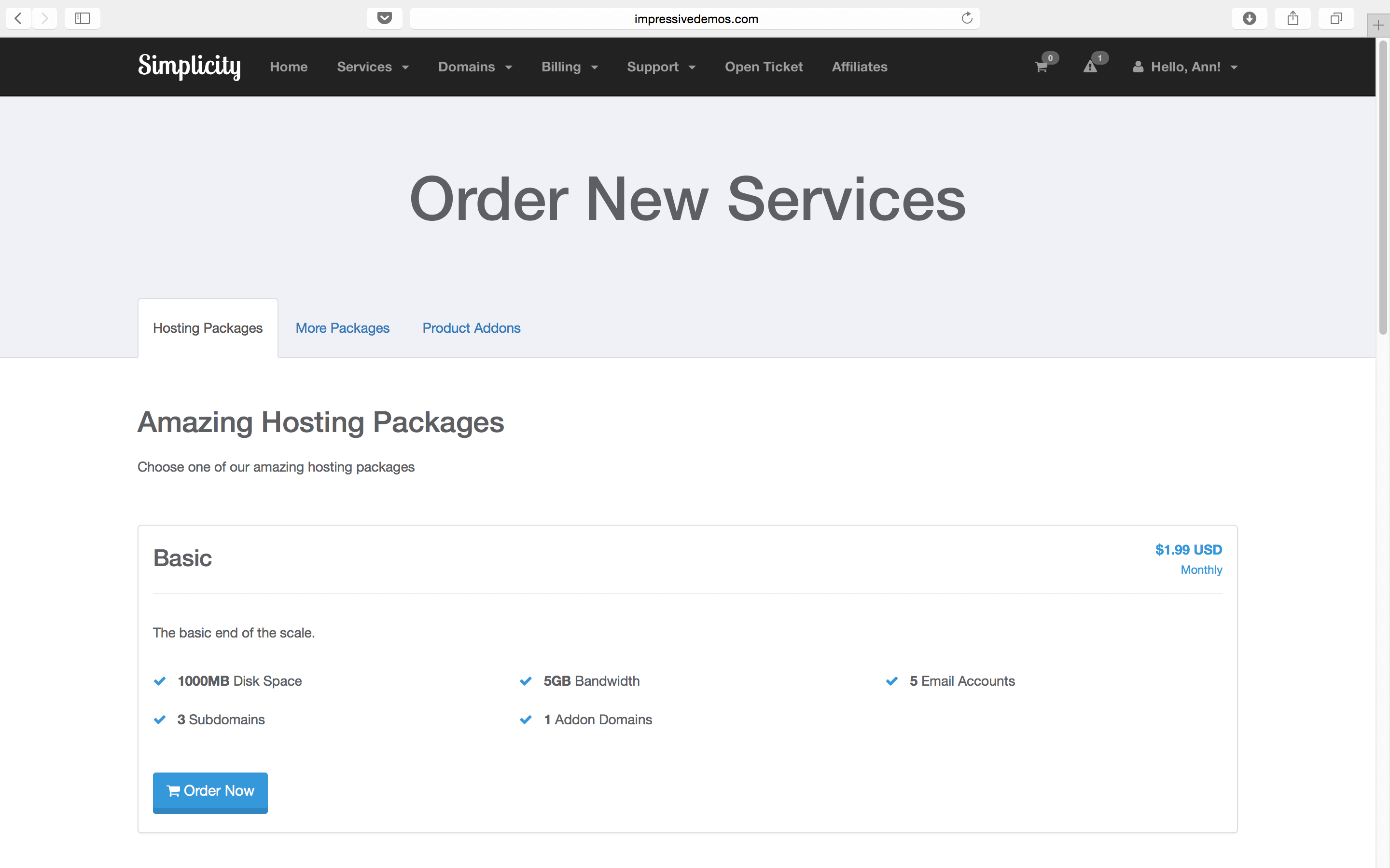 Simplicity Theme Preview